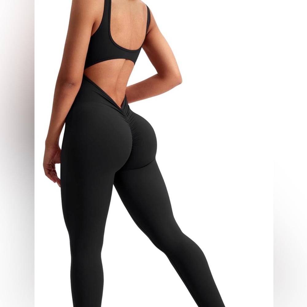 Black Scrunch-Back High-Waist Leggings